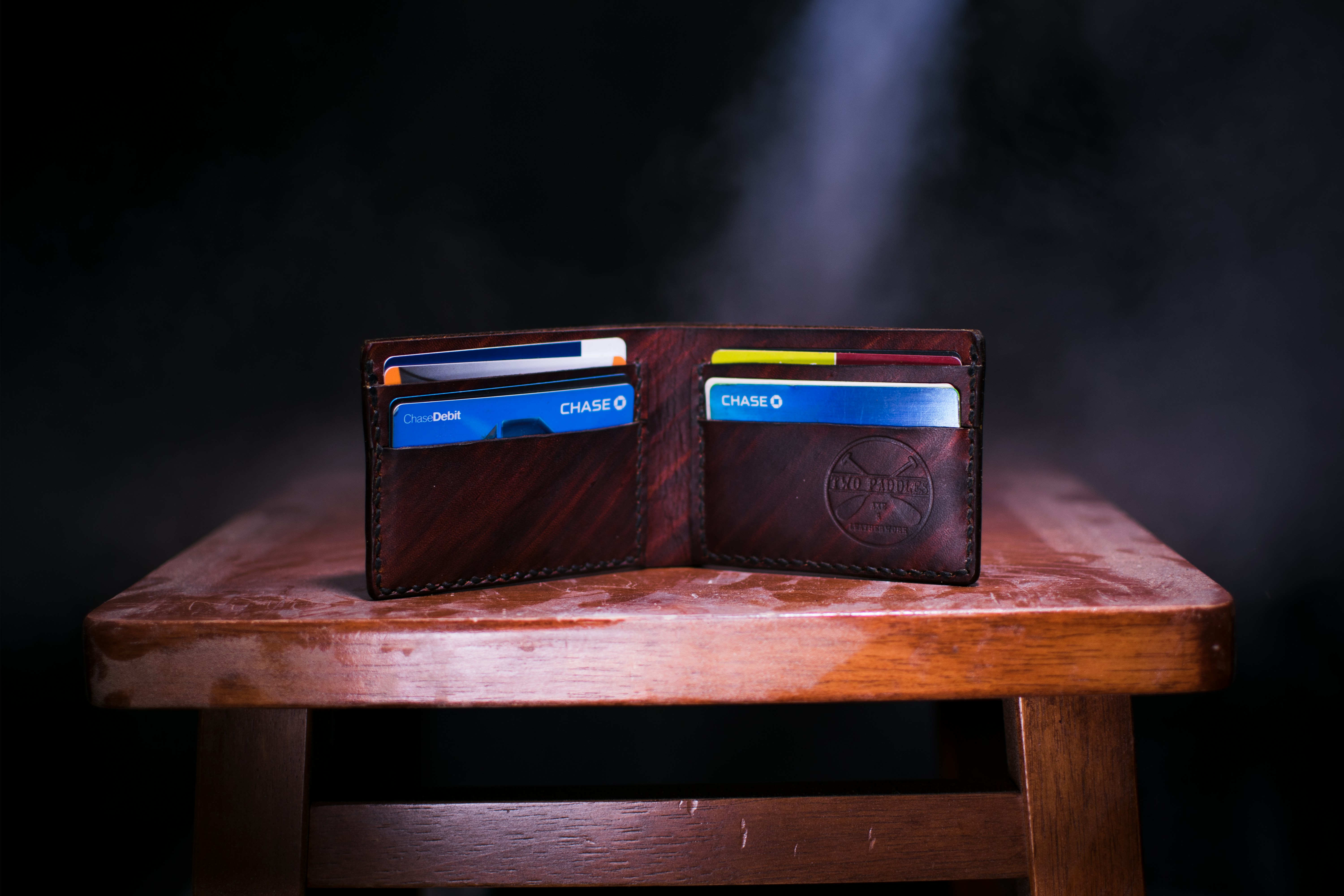 A wallet with chase bank cards - 80/20 mortgage refinancing